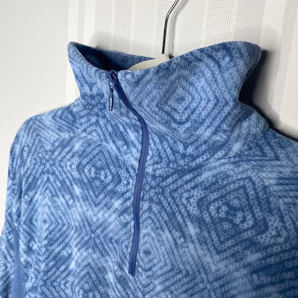 Columbia Arctic Air Quarter Zip Long Sleeve Fleece Pullover Large Blue Diamond - Picture 5 of 10